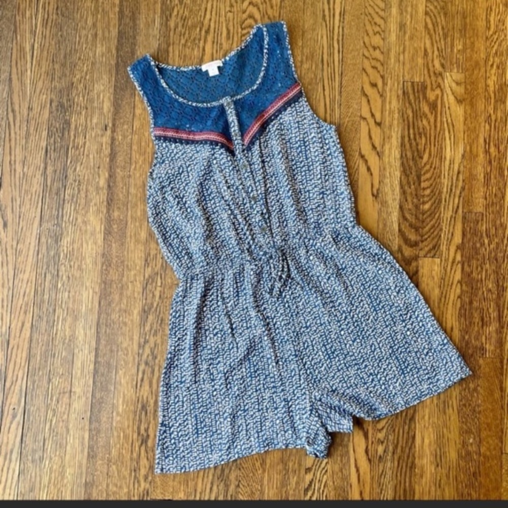Blue and cream romper size M